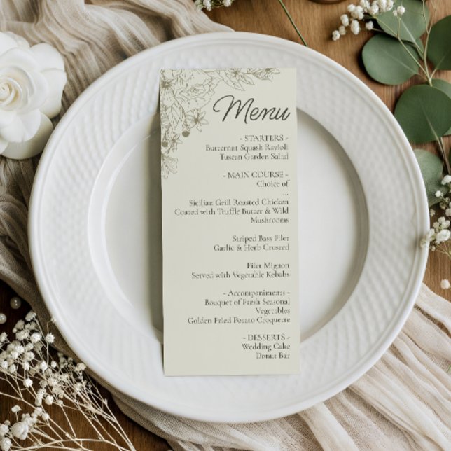 Botanical Wedding Reception Menu Sign (Creator Uploaded)