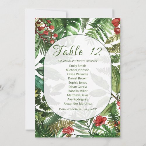 Botanical Wedding Seating Card