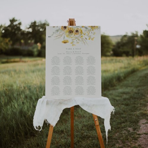 Botanical Wedding Seating Chart Foam Board