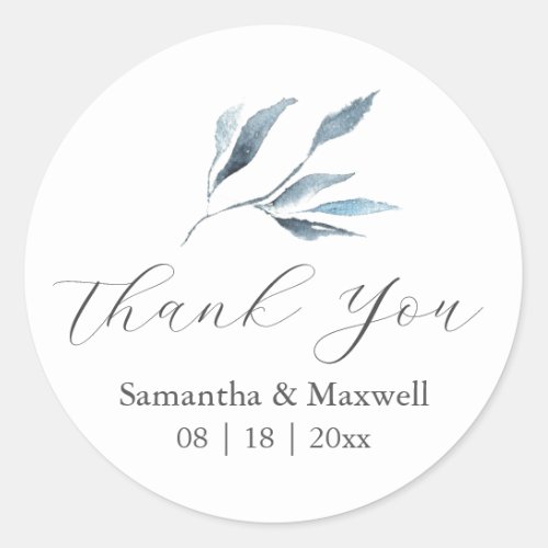 Botanical Wedding Stickers Thank You Simple