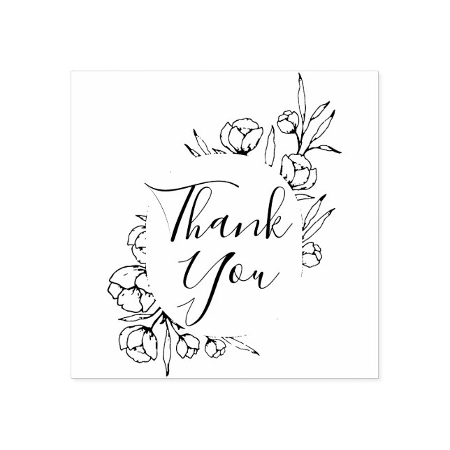 Botanical Wedding Thank you Stamp (Imprint)