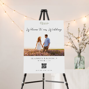 Botanical Wedding Welcome QR Seating Photo Foam Board