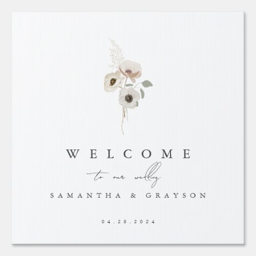 Botanical Wedding Welcome Yard Sign