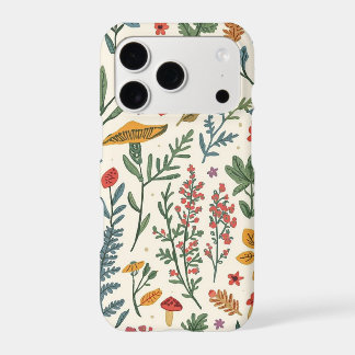 Botanical Whimsical Mushrooms & Wildflowers iPhone 17 Pro Case