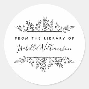 Botanical Whimsy "From the Library of" Bookplate
