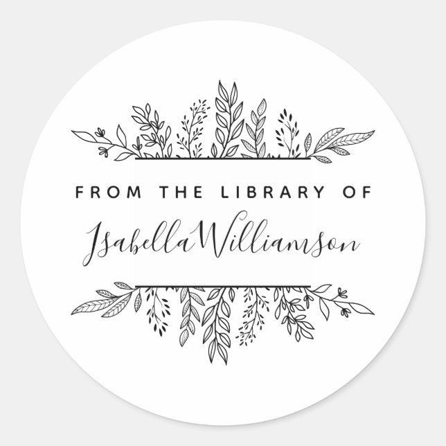 Botanical Whimsy "From the Library of" Bookplate (Front)