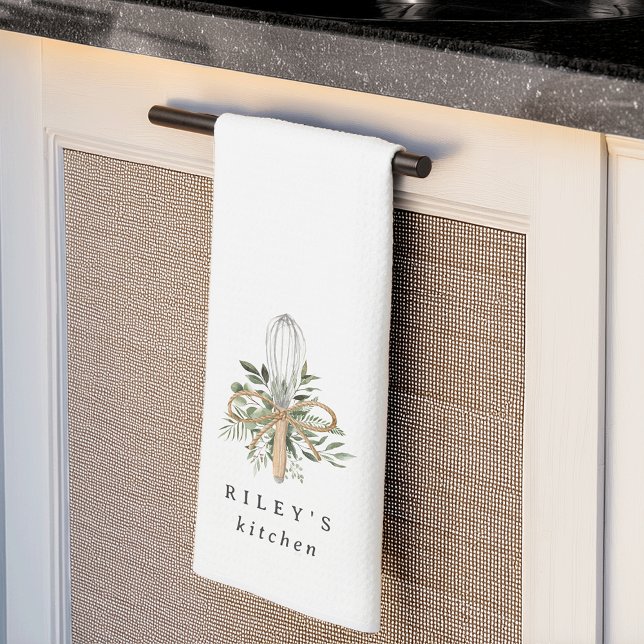 Botanical Whisk Personalized Kitchen Towel (Creator Uploaded)