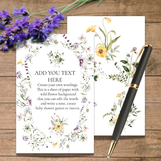 Botanical Wild flower blooms custom paper sheet (Creator Uploaded)