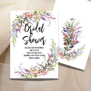 Botanical Wild Flower Bridal Shower Invitation