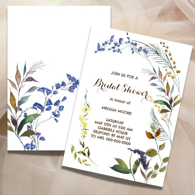 Botanical Wild Flower Bridal Shower Invitation (Creator Uploaded)