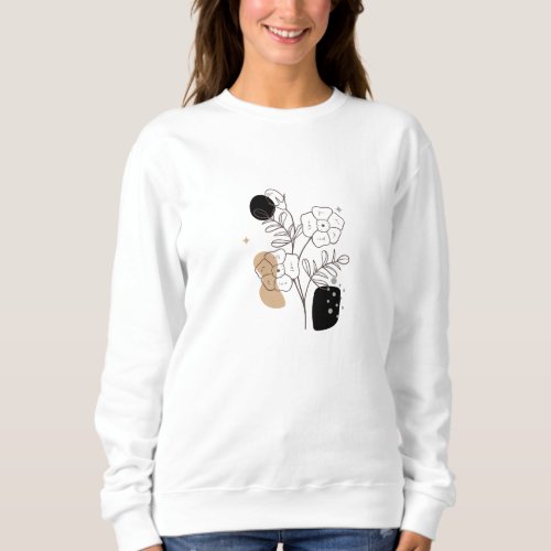 Botanical Wild Flowers boho Floral Graphic Sweatshirt