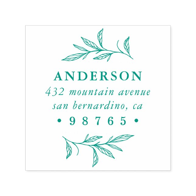 Botanical Wild Meadow Return Address Self-inking Stamp (Design)