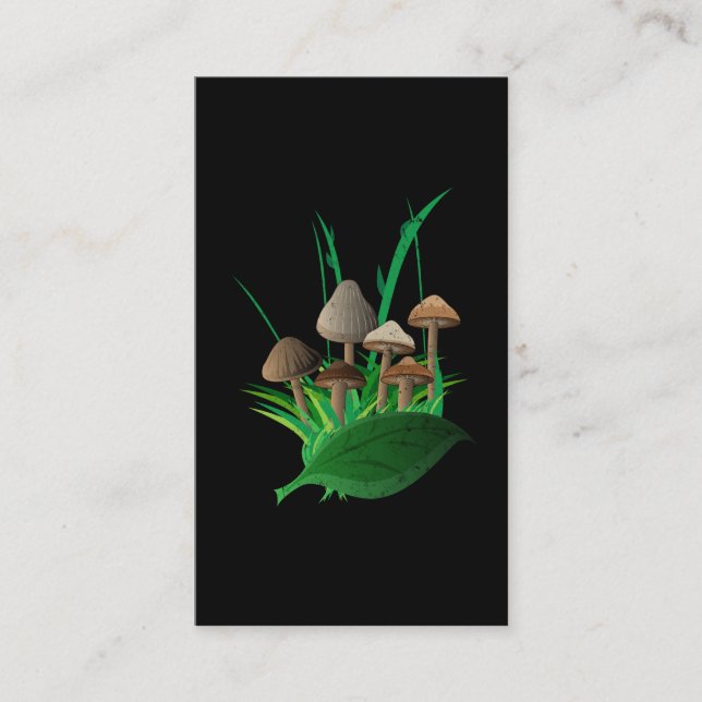 Botanical Wild Mushrooms Fungiphile Mycology Business Card (Front)
