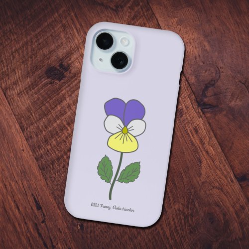 Botanical Wild Pansy Pastel Flower  iPhone 15 Case