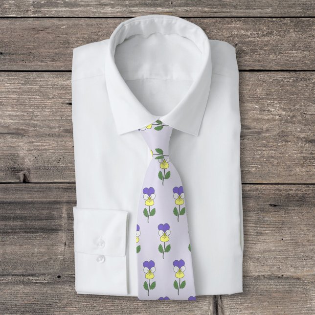 Botanical Wild Pansy Pastel Flower Neck Tie (Botanical Wild Pansy Neck Tie)