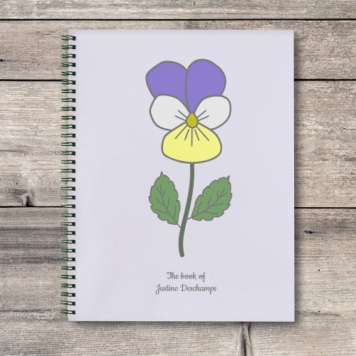 Botanical Wild Pansy Pastel Flower Notebook