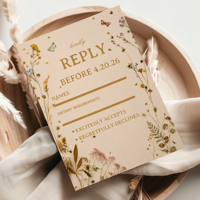 Botanical Wildflower Elegant RSVP Card (Creator Uploaded)