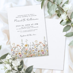 Botanical Wildflower Floral Bridal Shower Invitation