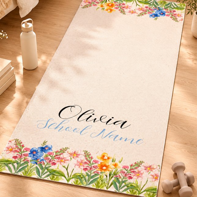 Botanical Wildflower Floral Yoga Mat (Botanical Wildflower Floral Yoga Mat)