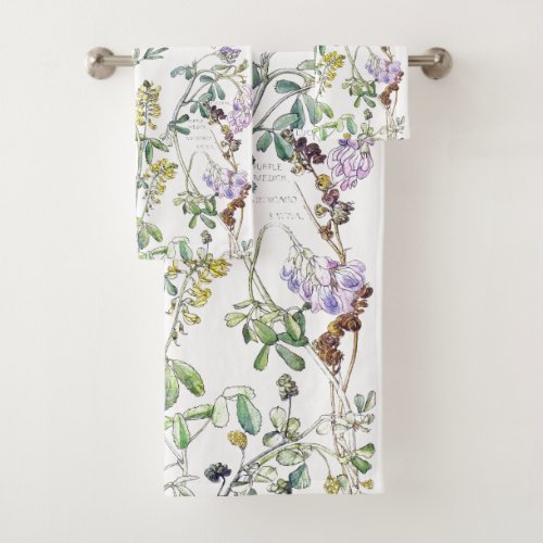 Botanical Wildflower Flower Bath Towel Set