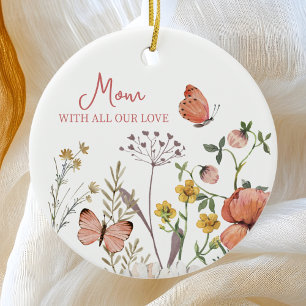 Botanical Wildflower Flower Boho Personalized Name Ceramic Ornament