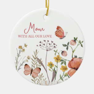 Botanical Wildflower Flower Boho Personalized Name Ceramic Ornament