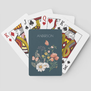 Botanical Wildflower Flower Boho Poker Cards