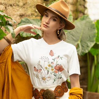 Botanical Wildflower Flower Boho T-Shirt