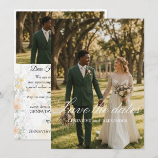 Botanical Wildflower Photo Save the dates Wedding Date
