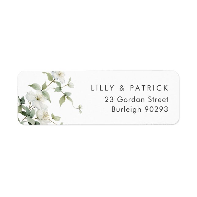 Botanical Wildflower Return Address Wedding Label (Front)