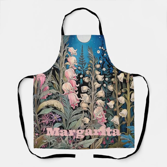 Botanical wildflower romantic garden floral apron (Front)