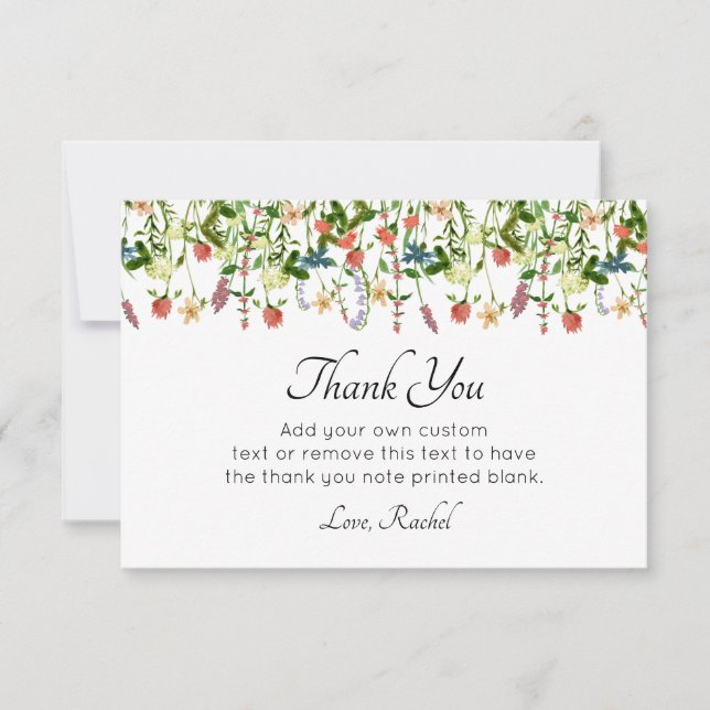Botanical Wildflower Thank You Cards (Front)