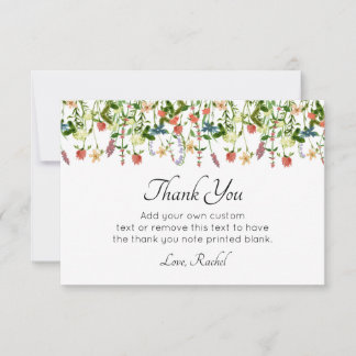 Botanical Wildflower Thank You Cards