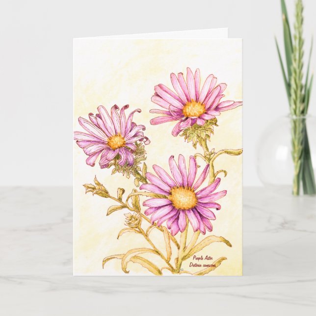 Botanical wildflower watercolor, blank inside card (Front)