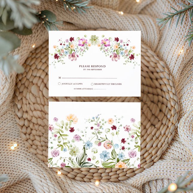 Botanical Wildflower Wedding RSVP Card (Creator Uploaded)