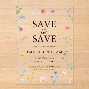 Botanical Wildflower Wedding Save the Date Card
