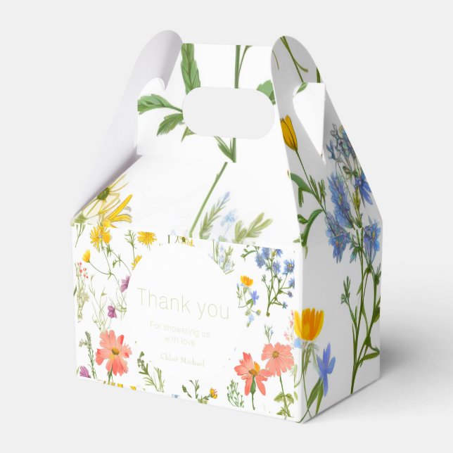 Botanical wildflowers Baby shower   Favor Boxes (Front Side)