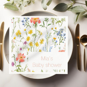 Botanical wildflowers baby shower  napkins