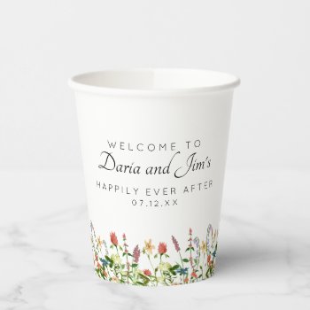 Botanical Wildflowers Beverage Paper Cups by MetroEvents at Zazzle
