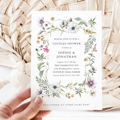 Botanical Wildflowers  Elegant Couples Shower Invitation