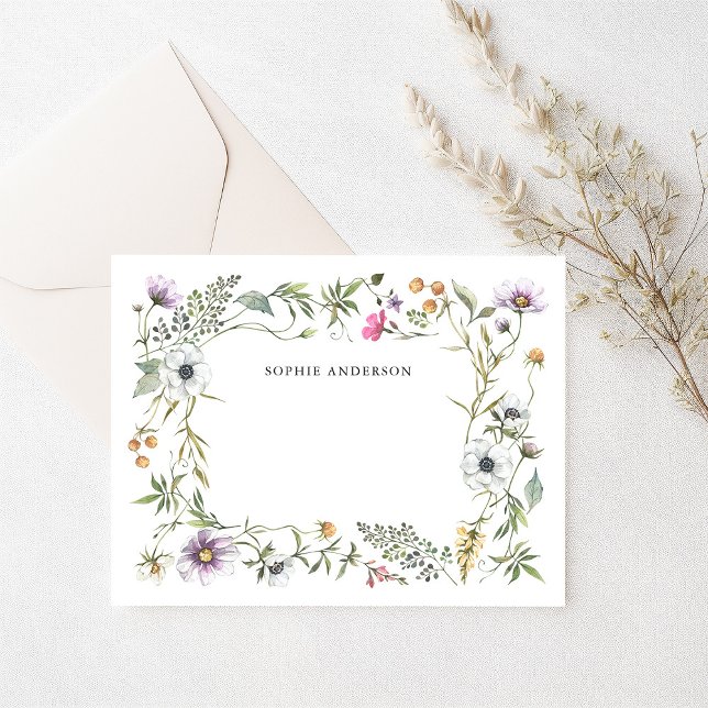 Botanical Wildflowers | Elegant Note Card (Creator Uploaded)