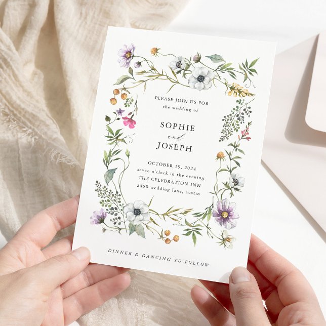 Botanical Wildflowers | Elegant Wedding Invitation (Creator Uploaded)