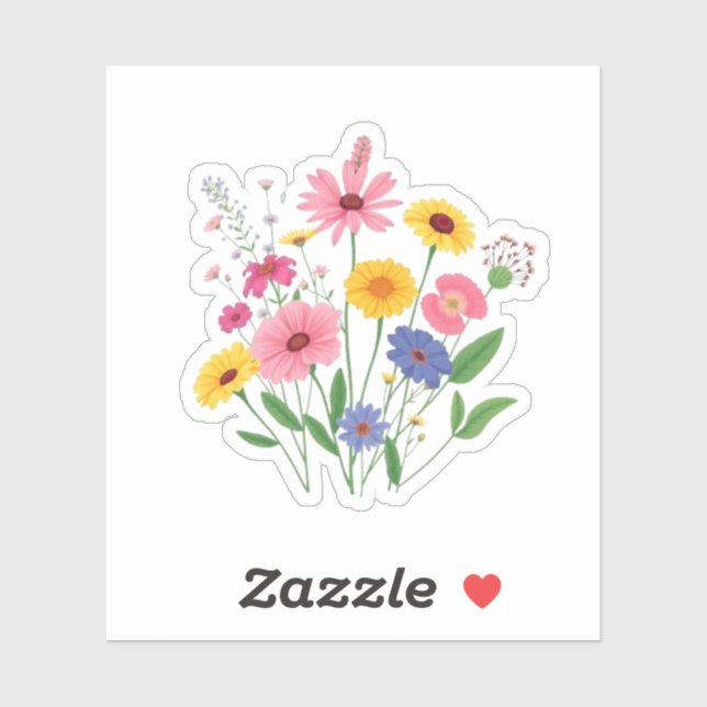 Botanical Wildflowers Floral Meadow Aesthetic Sticker (Sheet)