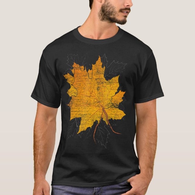Botanical Wildlife Nature Fall Colorful Leaf Autum T-Shirt (Front)