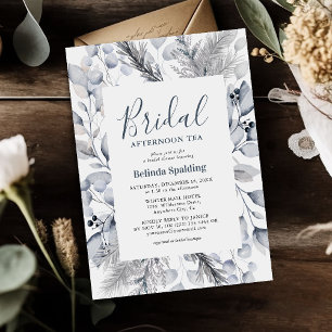Botanical Winter Foliage Bridal Tea Party Invitation
