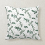 Botanical Winter Pine Sprig Pattern Green Holiday Throw Pillow<br><div class="desc">Featuring our hand drawn winter sprigs and pine.</div>