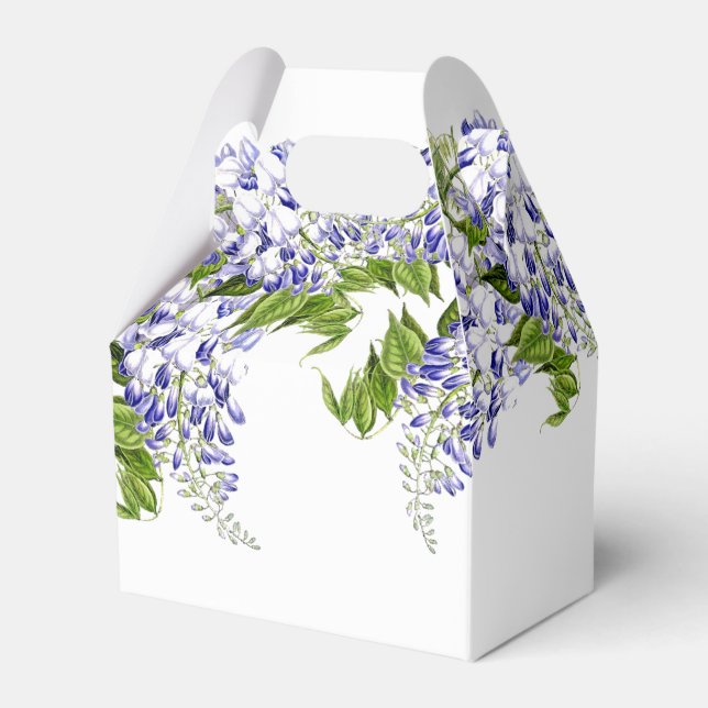 Botanical Wisteria Flowers Floral Favor Box (Front Side)