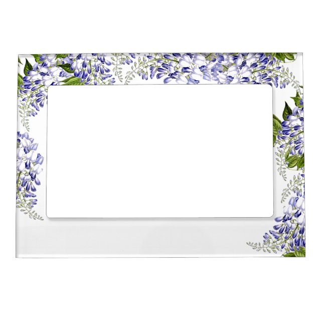 Botanical Wisteria Flowers Floral Magnetic Frame (Front)