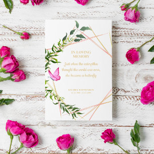 Botanical with Butterfly for Memorial Dear Ones Invitation