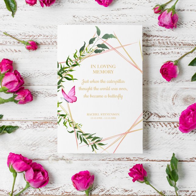 Botanical with Butterfly for Memorial Dear Ones Invitation (Creator Uploaded)